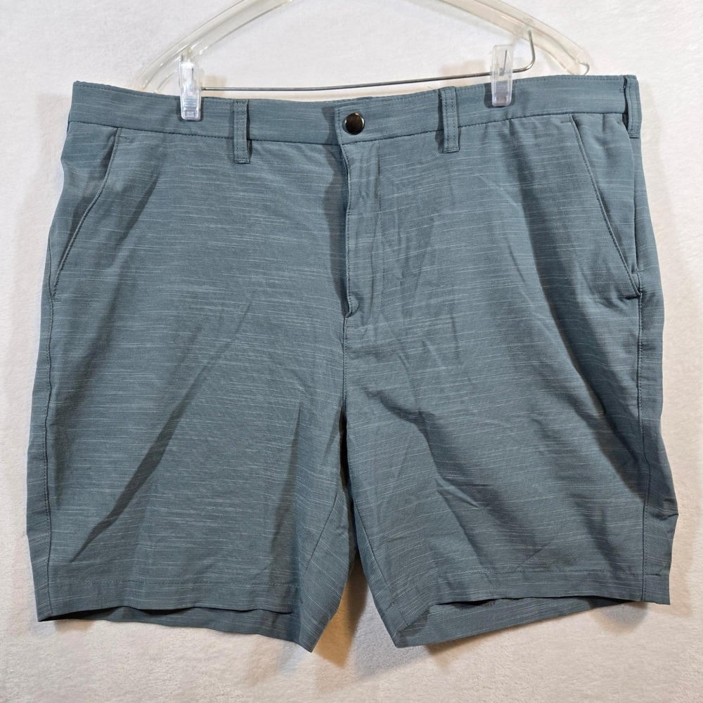 Mens Premier Flex Flat Front Shorts Blend Casual Blue Gray‎ 40 Outdoor Casual